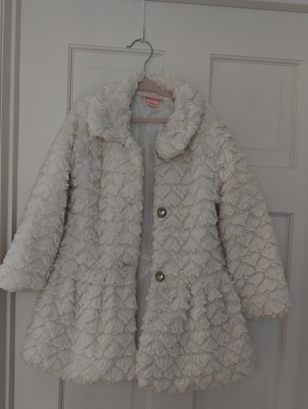Juicy Couture Cream Faux Fur Girls Puffer Coat Size 6